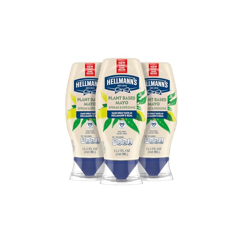 Hellmann's Vegan Squeeze 12 oz, paquete de 3