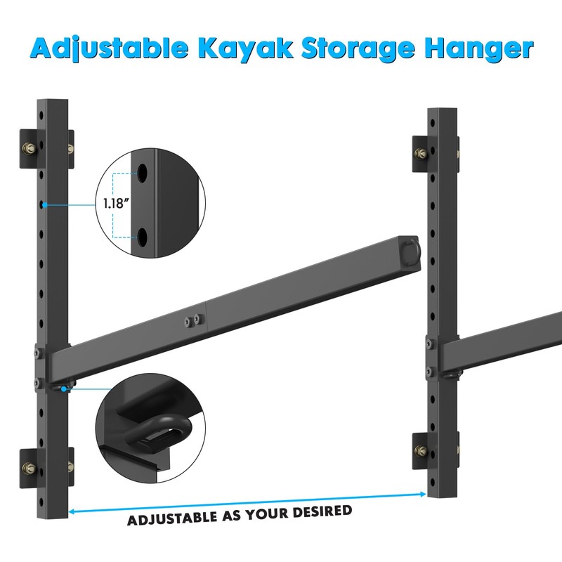 Kayak Storage Rack Heavy Duty, Adjustable Wall Mount Hanger for
