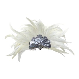 LOVIVER Feather Headdress Carnival Headpiece for Masquerade Cosplay Themed Parties Dance, Beige