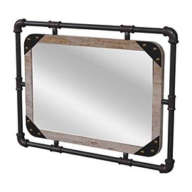 Furniture of America Gee Industrial Metal Wall Mirror in Antique Black