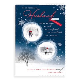 Piccadilly Greetings Avant Garde Studios photo Christmas Card Husband - 10 x 7 inches, H95020