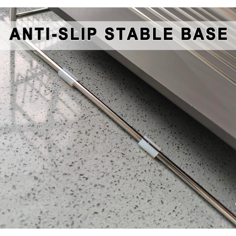 OMBIZNY Dish Drying Rack with Removable Flatware Basket and Drain