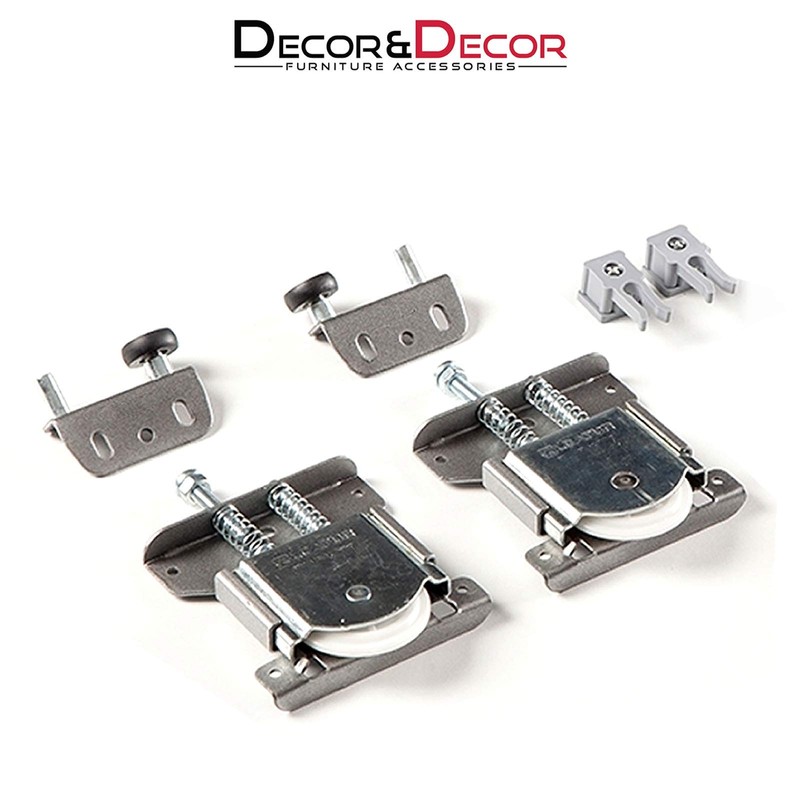 DecorAndDecor Sliding Wardrobe Door Track Kit Ball Bearing Smooth Operation