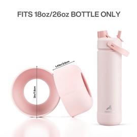 POWCAN 18oz/26oz Silicone Water Bottle Boot, Anti-Slip and Anti-Noise Protective Sleeve, Non-Toxic and Tear-Resistant, Accessory Silicone Water Bottle Protector for Extra Protection (Cotton Candy)