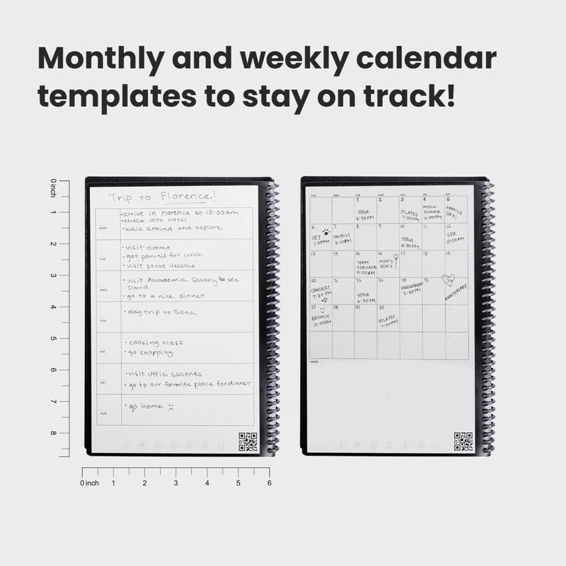 Rocketbook Fusion Reusable Undated Productivity Planner, Executive Size 15 cm