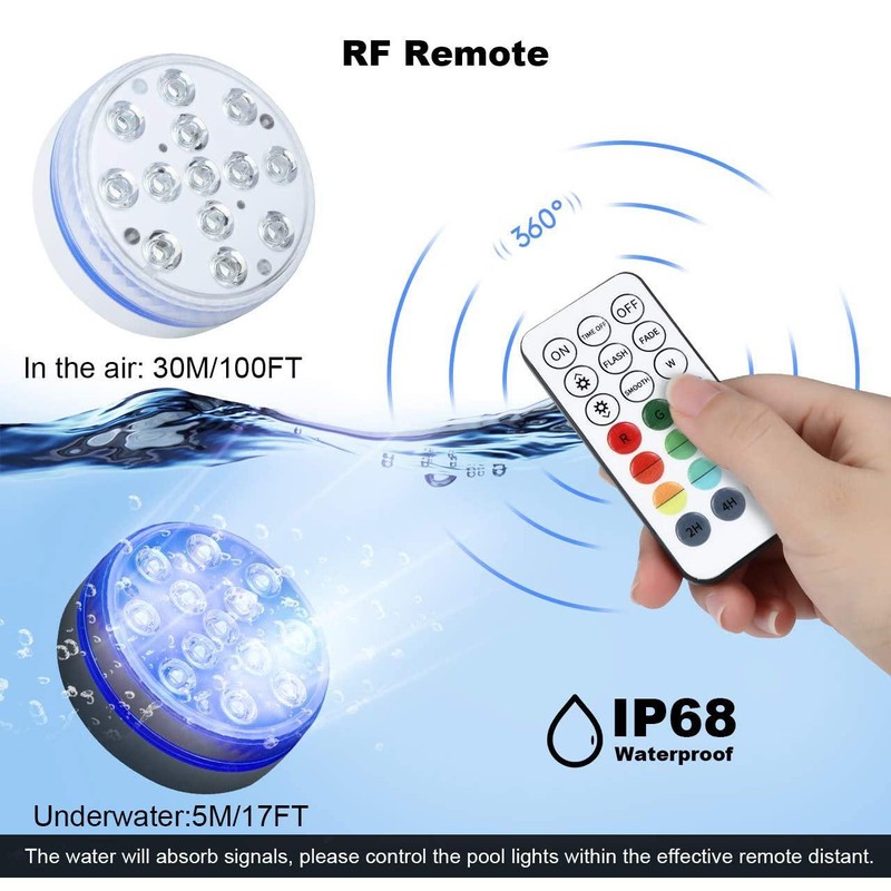 Underwater Light Waterproof Pool Lights LED Light with Remote Control