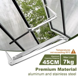 Automatic Window Opener for Greenhouse, Thermal Controlled Ventilation System (15-30 °C), Max Load 7 kg, Opening 45 cm, Easy Installation without Electricity