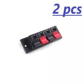 Unbranded/Generic 2x Audio Speaker Input Terminal Pair Wire Cable Connector rectangle, 4-Slot 69mm