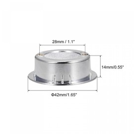 sourcing map Finger Flush Pull Handle Outer Dia. 42mm/1.65" Bright Silver with Screw