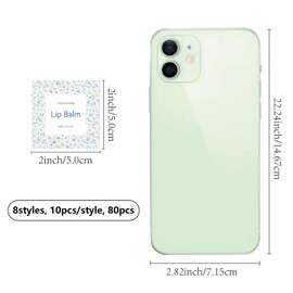 CRASPIRE 80Pcs 8 Styles Lip Balm Sticker Wreath Flower Small Floral Self-Adhesive Homemade Lip Balm Labels Vintage Square DIY Label Stickers for Lip Balm Containers Cosmetics Lipsticks