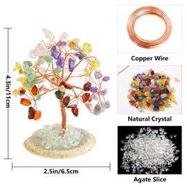 CRITIVE-S 7 Chakra Tree of Life, Natural Crystals and Healing Stones Spiritual Decor For Positive Energy, Gemstone Feng Shui Tree for Meditation, New Home Decorations Healing Gifts for Women