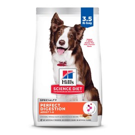 Hill's Science Diet Perfect Digestion, Adult 1-6, Digestive Support, Dry Dog Food, Chicken, Brown Rice, & Whole Oats, 3.5 lb Bag
