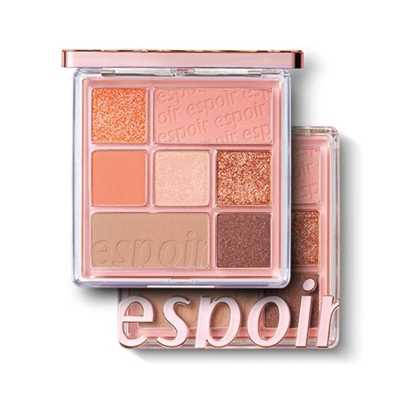 Espoir Real Eye Palette #2 Rosy Feed (Lovely Pink Beam Vitality) | Multi-Use Long-Lasting Colors with Sparkling Glitter for Eyeshadow Base and Cheeks Makeup