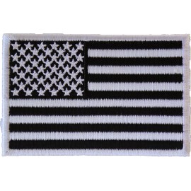 Ivamis Subdued Black White US Flag Patch- 3x2 inch - P2903