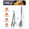 Silicone Spaghetti Spoon & Pasta Tong, Non-Stick Stainless Steel Handle