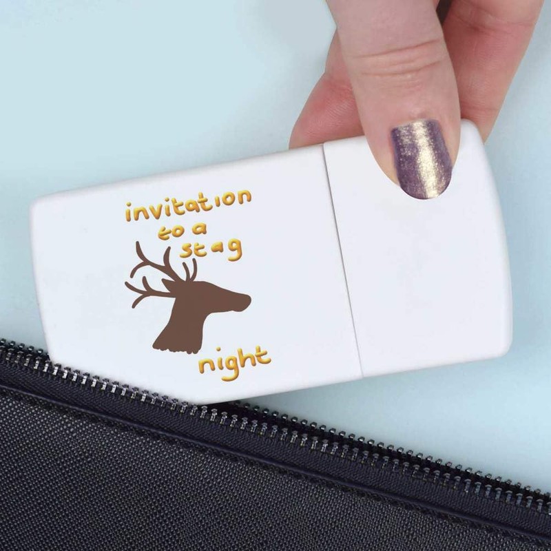 'Invitation to A Stag Night' Pill Box with Tablet Splitter