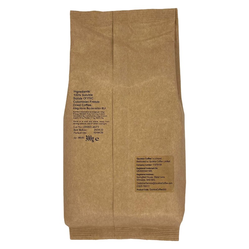 Quokka Decaff Instant Coffee - 300g Pouch (160 Cups), Smooth