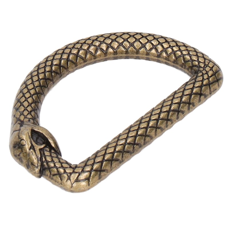 20Pcs Metal D Rings Snake Pattern Wear Resistant Metal Rings