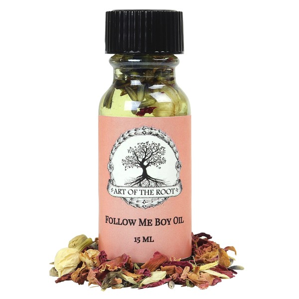 Follow Me Boy Oil by Art of the Root | Handmade with Herbs & Essential Oils | Conjure, Wiccan, Hoodoo, Pagan & Magick Intentions| Fidelity, Love, Passion & Commitment Rituals