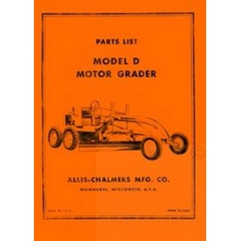 ALLIS CHALMERS D Motor Grader Parts List Manual AC