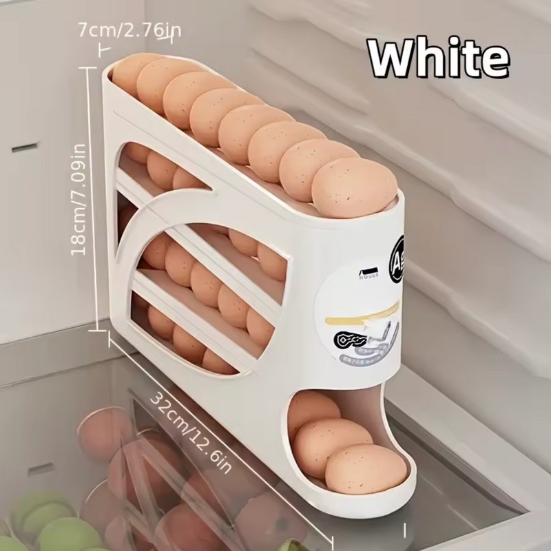 3-Tier Rolling Egg Dispenser for Refrigerator – Large Capacity Gravity