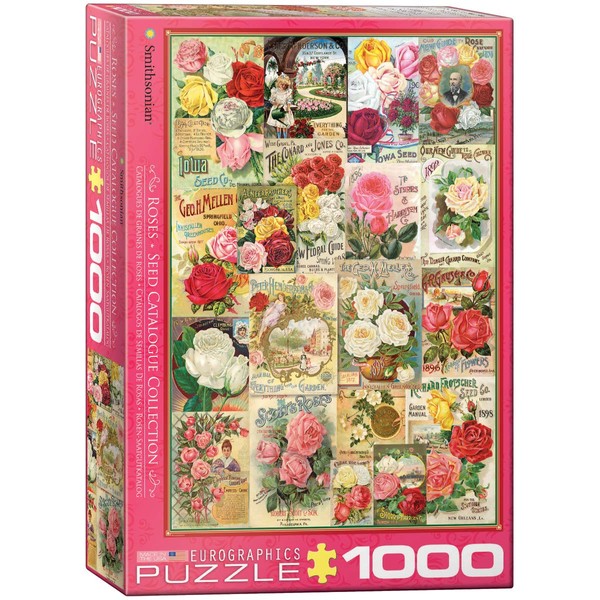 EuroGraphics Roses Smithsonian Seed Catalogues (1000 Piece) Puzzle (6000-0810) , Pink