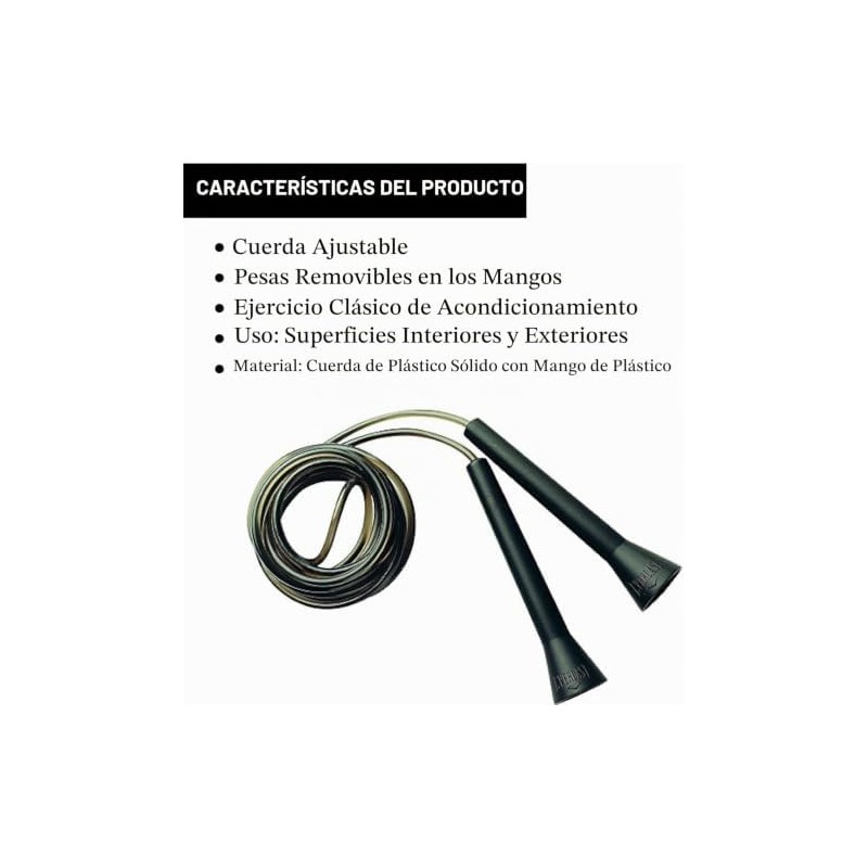 Cuerdas para Saltar Everlast De Plástico Speed Rope Negro