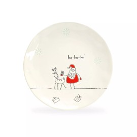 Grace's Teaware Grace Teaware Santa’s Reindeer Gift Dessert 8" Plates Set of 4