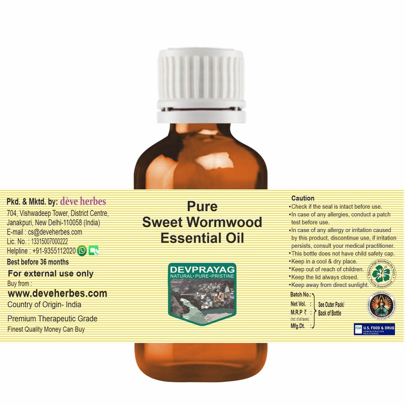 Devprayag Pure Sweet Wormwood Essential Oil (Artemisia annua) Natural Therapeutic