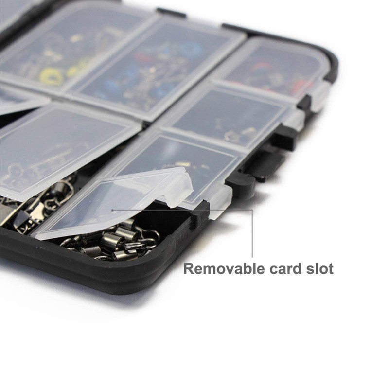 Croch 160pcs/box Fishing Accessories kit with Tackle Box,Including Jig Hooks,