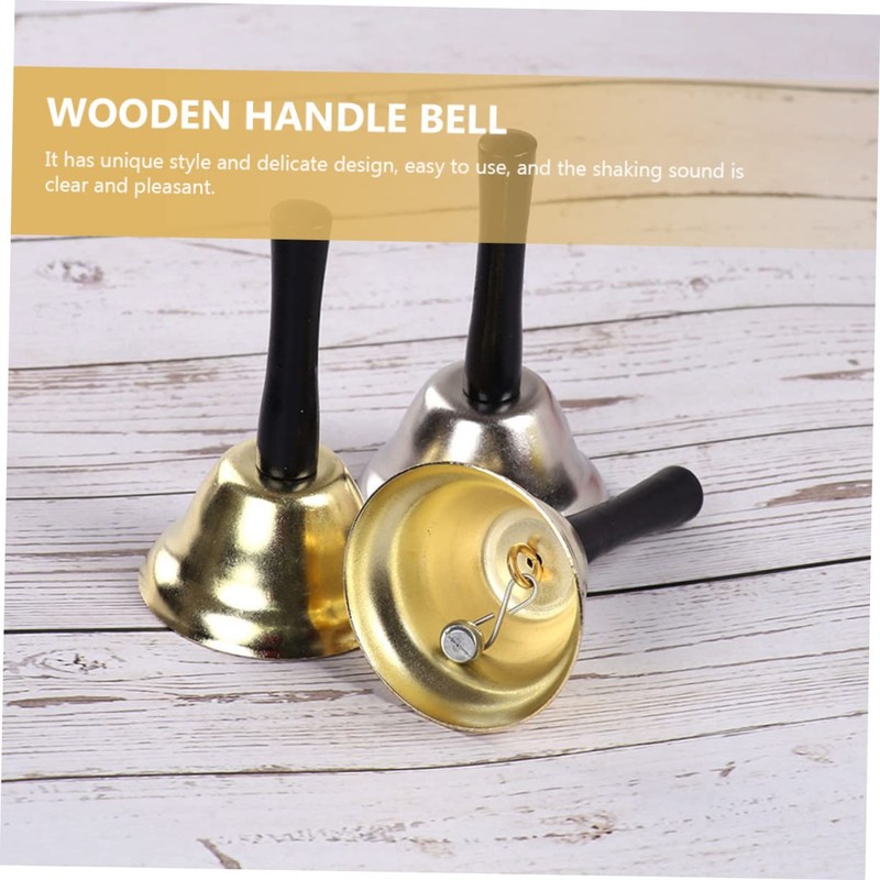 DOITOOL Metal Hand Bell with Handle Sound Musical Percussion Bell