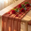 Terracotta Rust Cheesecloth Table Runner Birthday Christmas Valentines Day