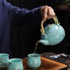 KEYDUACU Japanese Tea Set, Kiln-Formed Ceramic TeaSet, Plum Blossom Embossed,