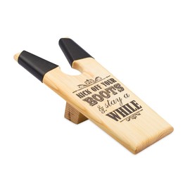 BootJack and Jill Wooden Pine Boot Jack, Boot and Shoe Puller with Travel Bag