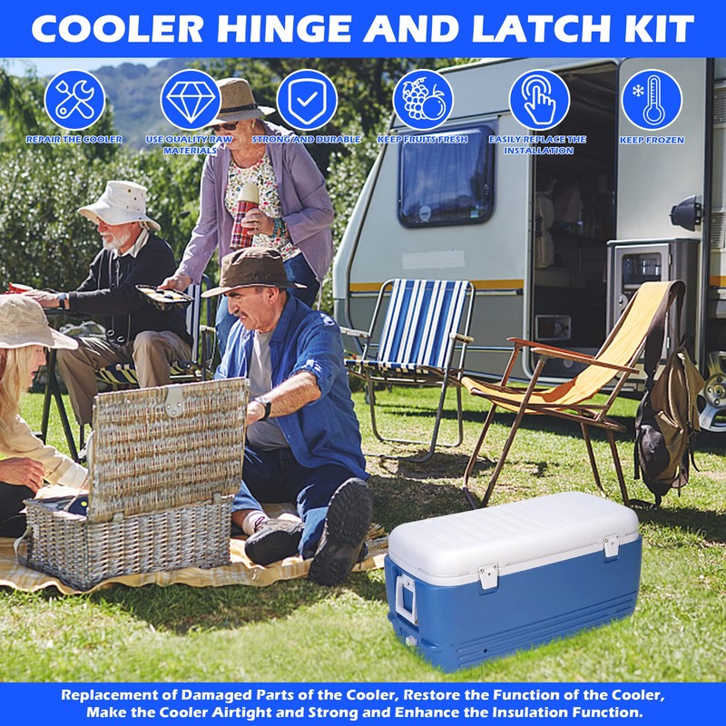 Cooler Hinge and Latch and Screws Kit, High Strength Cooler