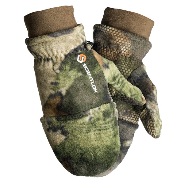 ScentLok Fleece Winter Camo Pop Top Camo Hunting Gloves (Mossy