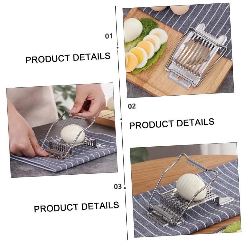 FUNOMOCYA Stainless Steel Egg Slicer 2 Pcs Egg Cutter for
