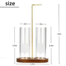 Moocervi Glass Incense Holder,2 in 1 Incense Sticks Burner Holder with Storage,Hang Upside Down Incense Holder for Sticks with Glass Ash Catcher for Meditation Yoga Spa Room Decor (Brown)