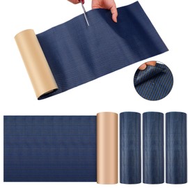 Pushglossy Pool Patch Repair Kit 8 x 39 Inch Self Adhesive Swimming Safety Cover Patch Kit Pool Cover Repair for Inground(Classics,Dark Blue,4 Rolls)