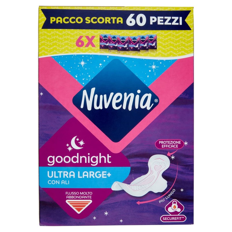Nuvenia - Ultra Night Absorbent with Wings - Breathable and