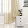 DWCN Sheer Curtains for Wide Window - Faux Linen Transparent