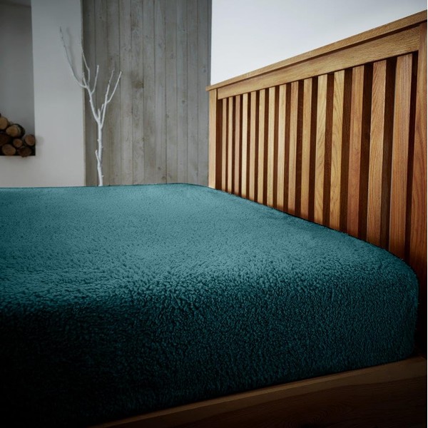 Fleece Bed Sheet King Size | Thermal Extra Warm Bottom Sheet | Green