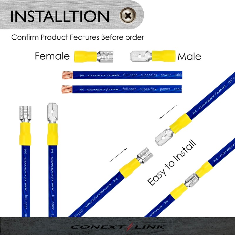 Conext Link QDVF-187Y25 Vinyl Quick Disconnect Terminal Female 25 Pack