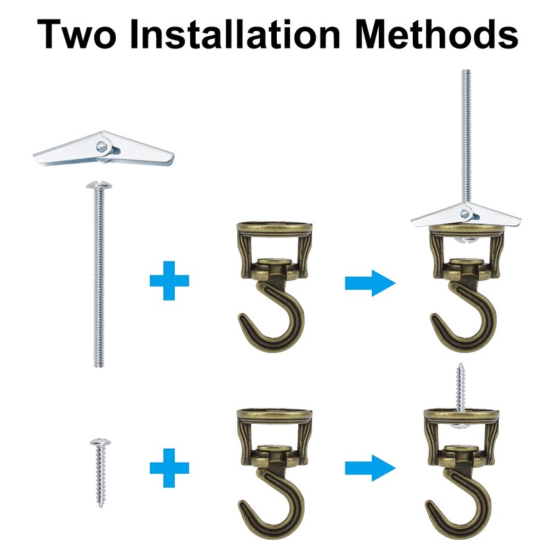 INCREWAY Swivel Swag Hooks, 4 Set Heavy Duty Swivel Ceiling