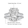 RODIFFY 6CT Gorgeous Split Shank Cushion Cut Promise Ring for