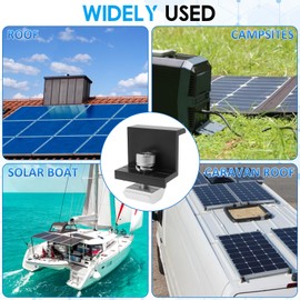 10Pcs Aluminium Alloy Solar Panel End Clamp Weather Resistant Versatile Solar Module Assembly Z Clamp for Camping Roof Motorhome..(Note: 10 Packs,30 Black Side Pressure Set)