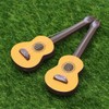 Healifty Base Guitar 2PCS Wooden Miniature Guitar Dollhouse Mini Musical
