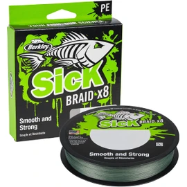Berkley Sick Braid - 8 Braided Fishing Line, Super Smooth 8-ply Multifine PE Predator Braid Fishing Lines 150-300m for Freshwater or Saltwater Sea Fishing, Moss Green