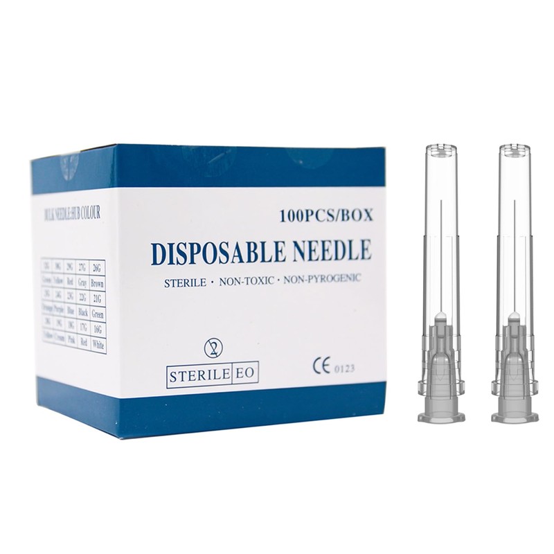 27 Gauge 1 inch Needle, (100 Pack) Luer Lock Industrial