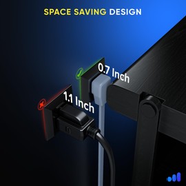 Maximm Heavy Duty Extension Cord, 14 AWG, UL Certified, 3-Prong Flat Plug, Gray – 4 Feet – Ideal for Air Conditioners, Appliances, Home, Office